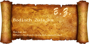 Bodisch Zulejka névjegykártya